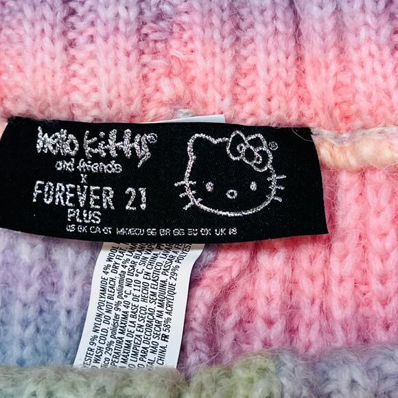 Hello Kitty x Forever 21 Knit Sweater Shorts Plus Size 0X (12/14) Multicolor New - Picture 10 of 11